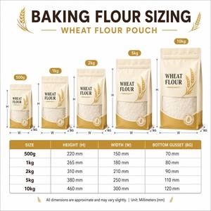 Sachet Doypack personnalisé refermable en feuille d'aluminium Mylar de qualité alimentaire pour <span class=keywords><strong>farine</strong></span> de blé et emballage de céréales de boulangerie - Product Image 2