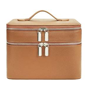 Bolsa de Maquillaje Profesional Portátil de Doble Capa, Estuche para Herramientas de Cuidado de la Piel, Caja de Almacenamiento de Pestañas de PU, Bolsa de Cosméticos con Múltiples Compartimentos - Product Image 2