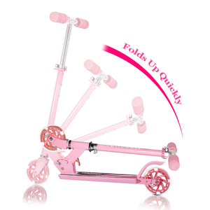Trottinettes pour enfants, trottinette pliable à 2 roues pour filles et garçons, 3 hauteurs réglables, roues lumineuses pour enfants de 3 à 14 ans - Product Image 3
