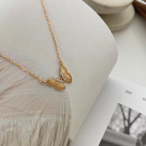 Collar de Plata de Ley S925 de Corea del Sur con Colgante de Corazón de Melocotón Estilo Nicho Francés, Cadena para Clavícula - Product Image 1