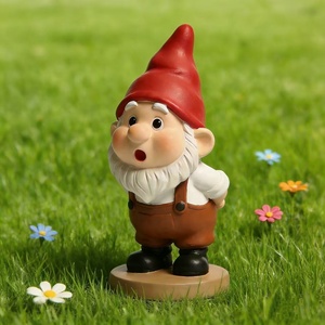 Figura de Gnomo Divertida Pintada a Mano en Poliresina, Estatua de Jardín Creativa Personalizada, Sentada en un Tocón de Árbol, Regalo - Product Image 4