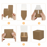 Boîtes d'expédition en papier kraft brun carrées pliables personnalisées, petite boîte d'emballage idéale pour les bougies parfumées votives