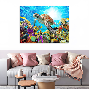 <span class=keywords><strong>Peinture</strong></span> à l'huile sur toile représentant des animaux, monde marin, <span class=keywords><strong>tortue</strong></span>, <span class=keywords><strong>peinture</strong></span> à la bombe, décoration murale pour salon - Product Image 2