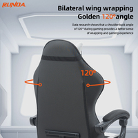 Chaise pivotante en tissu confortable avec fonction d'inclinaison Chaise d'ordinateur élévatrice rotative pour les cafés Internet de jeu Utilisation de bureau