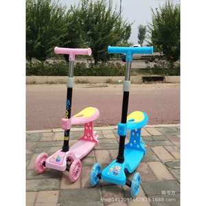 Children Scooter With Seat Height Adjustable For Kids 3 Years And Older Pink And Blue Mix - Product Image 1