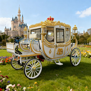 Calèche royale européenne électrique pour mariages, calèches touristiques à chevaux européennes - Product Image 2