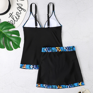 Traje de Baño Bikini de Dos Piezas con Estampado de Leopardo y Tela Cosida, Estilo Halter, para Mujer - Product Image 3