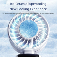 Ventilateur portable de bureau/cou intelligent à affichage LED, rechargeable par USB, 100 vitesses, pour la maison et l'extérieur