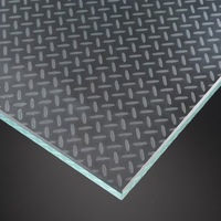 Verre feuilleté de sécurité 12+12+12 mm, fabriqué en Chine, gravé à l'acide, antidérapant, verre trempé feuilleté pour escaliers et sols