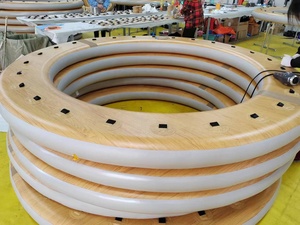 <span class=keywords><strong>Hamaca</strong></span> <span class=keywords><strong>de</strong></span> <span class=keywords><strong>agua</strong></span> inflable para deportes acuáticos con portavasos, plataforma flotante inflable portátil redonda con malla para yate - Product Image 4