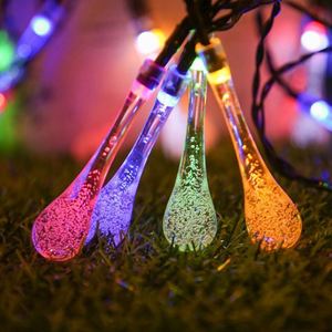 Solar <b>String</b> Lights Outdoor Waterproof Water Drop 8 Lighting Modes for <b>Garden</b> Wedding Party Patio Christmas Decor 7M Dimmable - Product Image 3