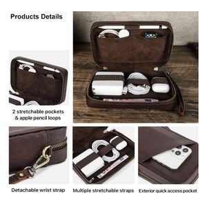 Practical Design Travel Accessories Large Capacity PU Leather Electronic Organizer Charger <b>Case</b> for Cords USB <b>SD</b> <b>Cards</b> - Product Image 3
