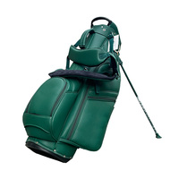 Bolsa de golf verde multifuncional de PU con cuatro soportes para palos de golf, venta directa de fábrica ODM/OEM