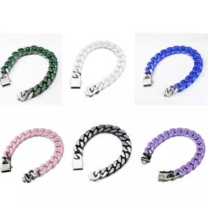 Pulseras de Cadena Cubana de Cerámica Blanca y Negra, Estilo Miami, Venta al por Mayor de Joyería - Product Image 1