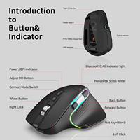 Vente chaude RGB 2.4Ghz 3212 IC 3200DPI sans fil inalambrico souris ergonomique pour PC portable bureau à domicile