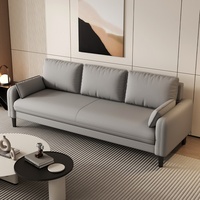 Canapé inclinable compact en cuir de vachette écologique et éponge pour salon, appartement, bureau à domicile, espace de repos