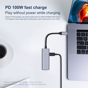 Mini 3 Port Type <strong>C</strong> Docking Station 3-in-1 High Speed <strong>USB</strong> 3.0 HDTV PD Charging Hub Aluminum <strong>Adapter</strong> - Product Image 5