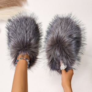 Viviblook Z1226SP01 Pantuflas de Invierno para Mujer, Nuevas Pantuflas Planas Antideslizantes de Lujo para Exteriores, Pantuflas de Felpa Suaves y Lindas para Mujer - Product Image 6