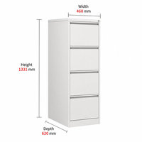 Armoire de classement en acier à 4 tiroirs pour espace de travail moderne, organisateur de documents, meuble de rangement métallique verrouillable, fournisseur