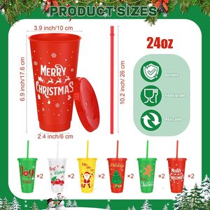 Back to School Theme Eco-Friendly 24oz <b>Reusable</b> Plastic Tumbler <b>Cup</b> <b>with</b> Straw and <b>Lid</b> for Adults - Product Image 2