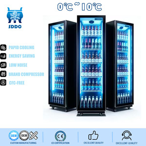 Réfrigérateur commercial transparent à portes vitrées avec étagères réglables <span class=keywords><strong>multi</strong></span>-niveaux pour la vente au détail de vins et de boissons - Product Image 1