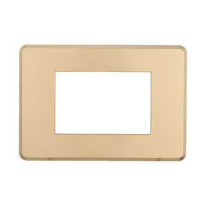 Placca Sottile Serie Luna 3P Colore Oro Compatibile con Prese e Interruttori Bticino Axolute - Product Image 1