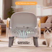 Fabricant direct, litière pour chat électrique entièrement automatique, intelligente, autonettoyante, en matériau ABS+PP, interaction par capteur