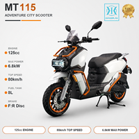 Scooter à essence Adventure 125cc, pneus à crampons, style tout-terrain, EFI, CVT, frein à disque avant et arrière, homologué EURO 5 EEC, homologué pour la route