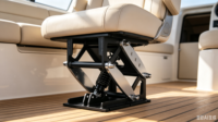 Siège de Conduite Marin à Levage Pneumatique, Réglable en Hauteur, Chaise de Bateau Étanche, Siège de Yacht avec Base en Aluminium Anti-Corrosion, Vente en Gros OEM