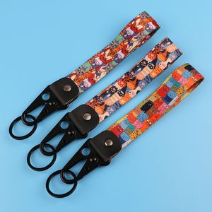 Dibujos animados pequeño animal cachorro <span class=keywords><strong>gato</strong></span> negro patrón Olecranon llavero coche aleación <span class=keywords><strong>gato</strong></span> pata llavero cuerda cuero metal colgante cuerda - Product Image 3