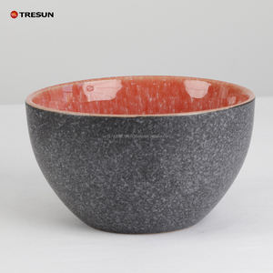 Reactive Glazing Black and Blue Stoneware Heat Resistant Dishwasher Safe Noodle Salad Bowl - Product Image 5