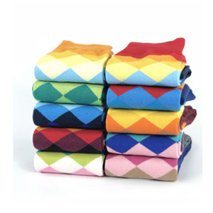 100% <span class=keywords><strong>haute</strong></span> Qualité Coton <span class=keywords><strong>Fantaisie</strong></span> Hommes Chaussettes de Travail avec Diamant Robe Chaussettes Coffret cadeau - Product Image 4