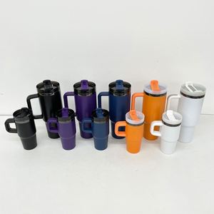 Gobelet isotherme sous vide plaqué, revêtement poudré, noir miroir, 40 oz, avec poignée, pour Halloween, entrepôt US - Product Image 2