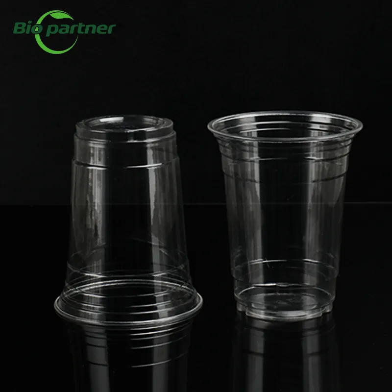Gobelet Pla jetable compostable de qualité alimentaire à prix d'usine gobelets à boire froids en PLA en plastique jetables transparents biodégradables