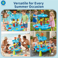 Table à eau et à sable Blossom pour enfants, ensemble de jeux aquatiques d'extérieur avec roue à eau et moules à sable, jouet sensoriel d'été pour tout-petits