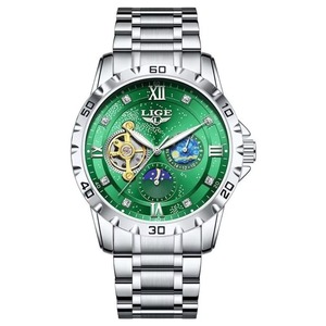 Reloj Mecánico Automático de Lujo para Hombre, con Esfera Estrellada, Visualización de 24 Horas, Fase Lunar, Resistente al Agua, Luminoso, con Movimiento de Esqueleto - Product Image 6