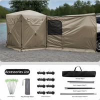 Carpa de Camping Grande de Lujo, Impermeable, de Tela Oxford, con Una Habitación y Sala de Estar, de Fibra de Vidrio, de Apertura Rápida para Familias Grandes, para las Cuatro Estaciones