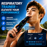 Asistente Inteligente Inalámbrico para Entrenamiento de Respiración, Sincronización con Aplicación, Monitorización en Tiempo Real, Doble Canal de Inhalación/Exhalación, 3 Niveles de Resistencia