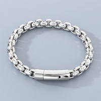 Nouveau Bracelet Chaîne en Acier Inoxydable pour Homme, Style Boîte à Bijoux, Pulseras Para Hombre