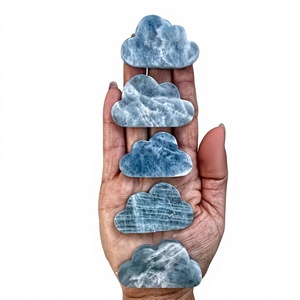 Natural Aquamarine Cloud Cabochon Blue Gemstone for Jewelry Making Wholesale - Product Image 1