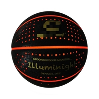 Ballon de basketball officiel de taille 29,5 en PU, lumineux dans le noir, personnalisé, vente en gros pour l'entraînement, avec possibilité de petites commandes