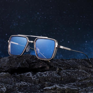 Lunettes de soleil carrées HJ-7333, monture en métal, unisexe, protection UV400, classe 2, design plein cadre pour hommes et femmes - Product Image 2