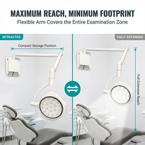 Éclairage chirurgical vétérinaire sans ombre : Lampe <span class=keywords><strong>scialytique</strong></span> mobile pour salle d'opération, haute luminosité, bras réglable, clinique vétérinaire - Product Image 5