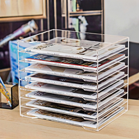 Organisateur de papeterie en acrylique Organisateur de bureau Porte-étagère à documents Trieur de papier transparent Plateau à lettres empilable en acrylique