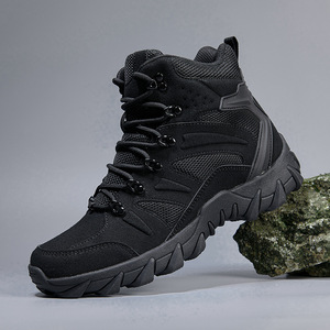 Botas Tácticas de Nailon para Hombre, Ligeras y Transpirables para Verano, Botas de Senderismo y Trabajo al Aire Libre, con Cordones, Estilo Desierto - Product Image 2