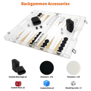 Set di giochi da tavolo di <span class=keywords><strong>scacchi</strong></span> 3D di lusso in acrilico Backgammon gioco di fabbrica personalizzato Backgammon Board Set - Product Image 6