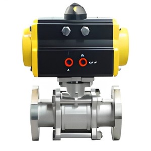 Válvulas de Bola Neumáticas de Acero Inoxidable OEM de Fábrica, de 3 Piezas, con Extremos Bridados, para Alta/Baja Temperatura, Tamaño de Puerto DN15-DN150, para Uso Industrial - Product Image 4