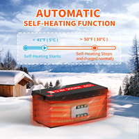 Batterie au lithium-fer-phosphate LiFePO4 100Ah 12V autochauffée pour RV, marine