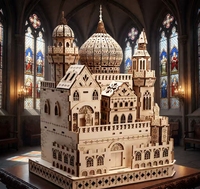 Rompecabezas de Madera 3D Personalizado, Elegante Castillo Romántico, Maqueta de Mansión Majestuosa para Decoración de Recepción de Bodas