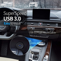 Câble d'extension automobile USB 3.0 mâle vers femelle à encastrer